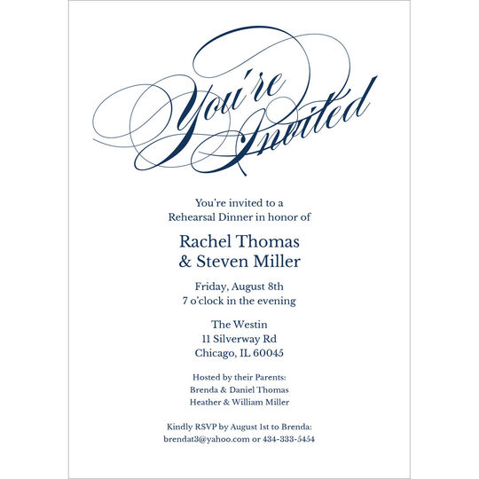 Romantic Script Invitations